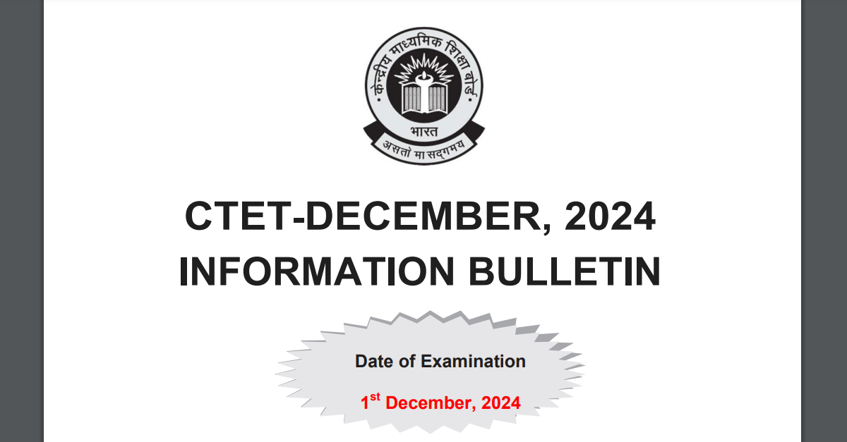 You are currently viewing CTET December 2024 Online form Apply Direct link here